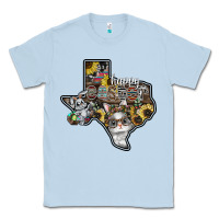 Dusty Blue Happy Easter Texas Classic Tee - CowhideDigitalArt