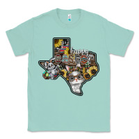 Seafoam Happy Easter Texas Classic Tee - CowhideDigitalArt