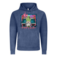 Vintage Denim happy easter gnomes farm truck Vintage Hoodie - Jasminsmagicworld