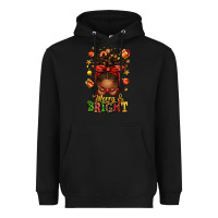 Black merry and bright christmas afro messy bun Heavyweight Hoodie - texasbilliewilder
