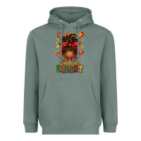 Sage merry and bright christmas afro messy bun Heavyweight Hoodie - texasbilliewilder