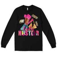 Black lady hustler afro high heels Long Sleeve Tee - NancyCooperArtShop