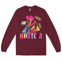Burgundy lady hustler afro high heels Long Sleeve Tee - NancyCooperArtShop