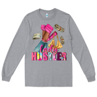 Heather Grey lady hustler afro high heels Long Sleeve Tee - NancyCooperArtShop