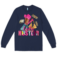 Navy lady hustler afro high heels Long Sleeve Tee - NancyCooperArtShop