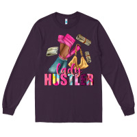 Plum lady hustler afro high heels Long Sleeve Tee - NancyCooperArtShop