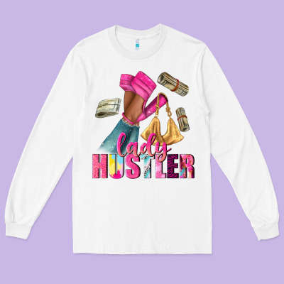 Lady Hustler Afro High Heels Long Sleeve Tee Designed By Nancycooperartshop