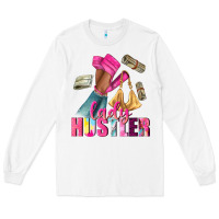 White lady hustler afro high heels Long Sleeve Tee - NancyCooperArtShop