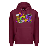 Burgundy Mardi Gras ICU Nurse Premium Hoodie - HowdyJamesFarm