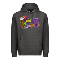 Charcoal Heather Mardi Gras ICU Nurse Premium Hoodie - HowdyJamesFarm