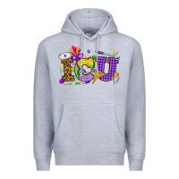 Heather Grey Mardi Gras ICU Nurse Premium Hoodie - HowdyJamesFarm