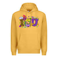 Mustard Mardi Gras ICU Nurse Premium Hoodie - HowdyJamesFarm