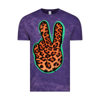 Cloud Purple Orange Leopard Peace Sign Vintage Tee - Jasminsmagicworld