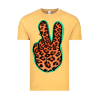 Vintage Mustard Orange Leopard Peace Sign Vintage Tee - Jasminsmagicworld