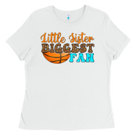 White little sister biggest fan Ladies Tee - HRA Design Shop