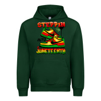 Forest Green Steppin' into Juneteenth Urban Hoodie - FaDigitalArtStudio
