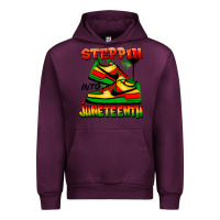 Mauve Wine Steppin' into Juneteenth Urban Hoodie - FaDigitalArtStudio