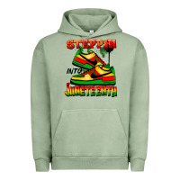 Pigment Oil Green Steppin' into Juneteenth Urban Hoodie - FaDigitalArtStudio
