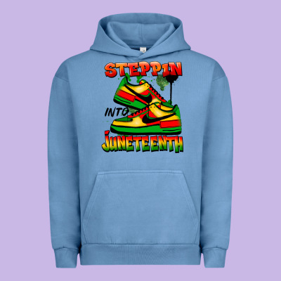 Steppin' Into Juneteenth Urban Hoodie Designed By Fadigitalartstudio