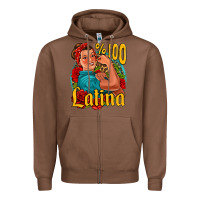 Chestnut hundred percent latina strong woman Zipper Hoodie - Jasminsmagicworld