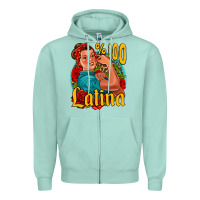 Seafoam hundred percent latina strong woman Zipper Hoodie - Jasminsmagicworld