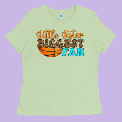 Little Sister Biggest Fan Ladies Tee Designed By Hra Design Shop