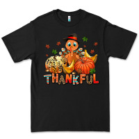 Black thankful pumpkins and turkey Premium Tee - AdoDesignShop