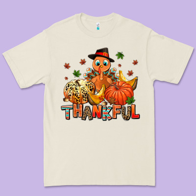 Thankful Pumpkins And Turkey Premium Tee Designed By Adodesignshop