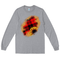 Heather Grey sunflower Christmas patch Long Sleeve Tee - JahusDesignShop