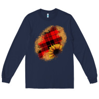 Navy sunflower Christmas patch Long Sleeve Tee - JahusDesignShop