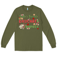 Army Green santa's favorite daycare provider Long Sleeve Tee - MaliasSmallBusiness