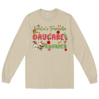 Mushroom santa's favorite daycare provider Long Sleeve Tee - MaliasSmallBusiness