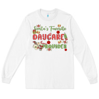 White santa's favorite daycare provider Long Sleeve Tee - MaliasSmallBusiness
