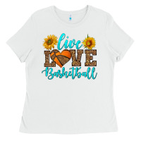 White live love basketball Ladies Tee - HRA Design Shop
