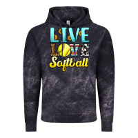 Cloud Black live love softball Vintage Hoodie - LillyAllenDesigns