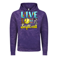 Cloud Purple live love softball Vintage Hoodie - LillyAllenDesigns