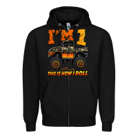 Black i'm one this is how i roll monster truck birthday Zipper Hoodie - Jasminsmagicworld