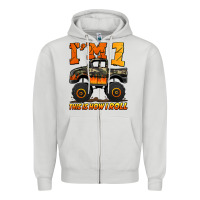 Dove Grey i'm one this is how i roll monster truck birthday Zipper Hoodie - Jasminsmagicworld