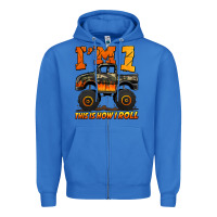 True Royal i'm one this is how i roll monster truck birthday Zipper Hoodie - Jasminsmagicworld