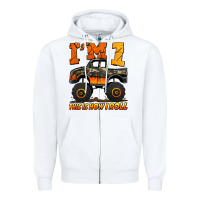 White i'm one this is how i roll monster truck birthday Zipper Hoodie - Jasminsmagicworld