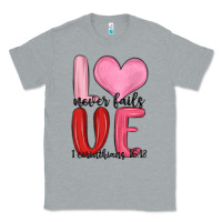 Heather Grey love never fails valentine s day Classic Tee - MaliasSmallBusiness