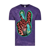 Cloud Purple Feather Pink Leopard Peace Sign Vintage Tee - Jasminsmagicworld