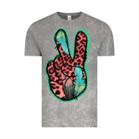 Feather Pink Leopard Peace Sign Vintage Tee | Teevron