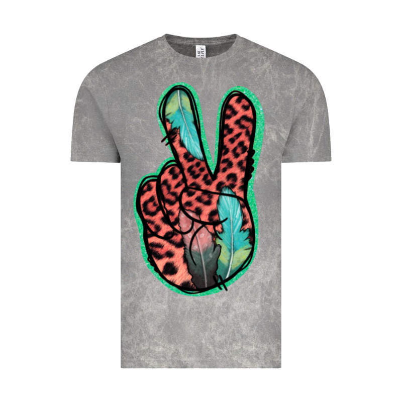 Feather Pink Leopard Peace Sign Vintage Tee by Jasminsmagicworld | Teevron