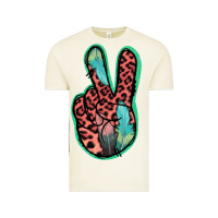 Vintage Arctic Feather Pink Leopard Peace Sign Vintage Tee - Jasminsmagicworld