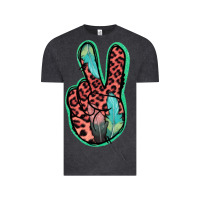 Vintage Black Feather Pink Leopard Peace Sign Vintage Tee - Jasminsmagicworld