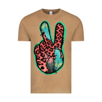Vintage Camel Feather Pink Leopard Peace Sign Vintage Tee - Jasminsmagicworld