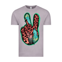 Vintage Zinc Feather Pink Leopard Peace Sign Vintage Tee - Jasminsmagicworld
