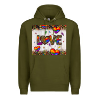 Army Green love hearts pride tumbler Premium Hoodie - JahusDesignShop