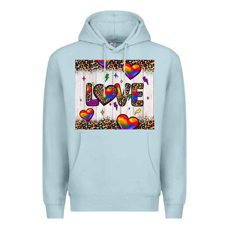 Love Hearts Pride Tumbler Premium Hoodie by JahusDesignShop | Teevron